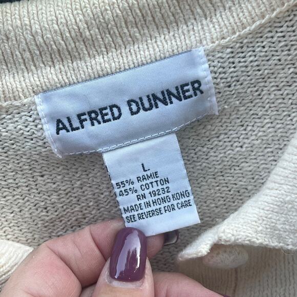 Alfred Dunner Vintage Sweater Womens Large Cream Embroidered Flowers Grandmacore - Picture 3 of 7